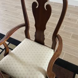 Real Wood Dining Table Set with 6 Chairs & Custom Leather Protector