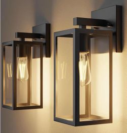 Porch Lights Outdoor Wall Light Fixture, Matte Black Wall Sconce | Toughened Frame
