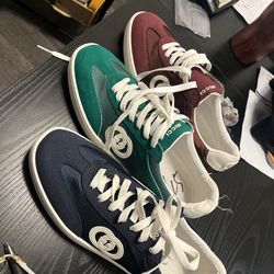 Gucci suede sneakers. Brand new! Size 10.5 ….3 different colors. $100 per pair.