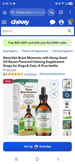 Dog hemp quiet moments calming drops