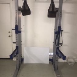 Full Half Rack Power Cage Pull Up, Bench Press, Squat Rack, Dips And More