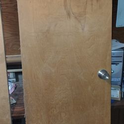 2 Hardwood Panel Doors Golden Oak Finish Brand New