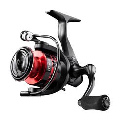 HT Best Value! 5.2:1 Spinning Fishing Reel - Ultra-Smooth Retrieve, Perfect for Bass & Trout (Red)
