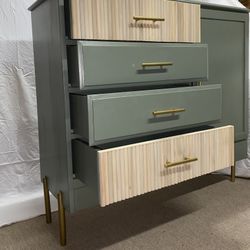 Mid Century Dresser Modern Wood In  Retreat Green 4  Drawer 