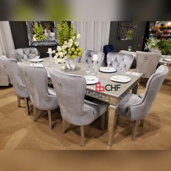 Luxury  Dining Table Set With 6 Chairs 