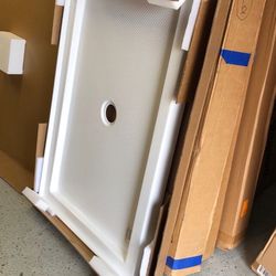 48”X32” Shower Base Pan Stand up In White