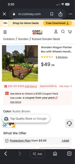 Wooden wagon planter 20$
