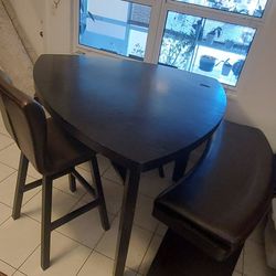 Hi Top Dining Table With 2 Benches And 1 Stool