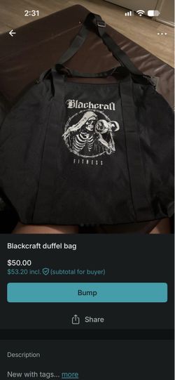Black coat duffel bag