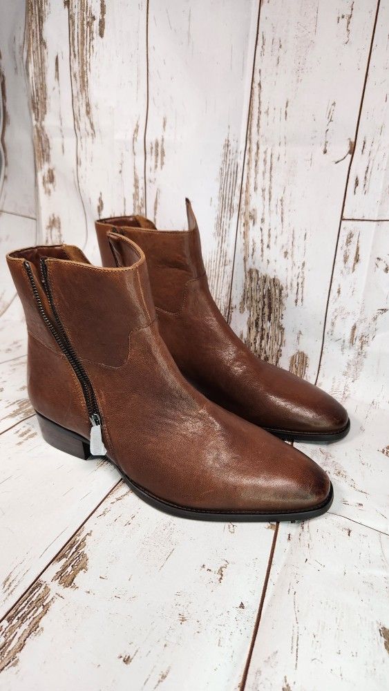 Aldo Men’s Leather Ankle Boots – Size 10.5 (Brand New)