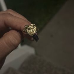 10K Heart Nugget Ring
