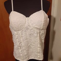 Women's No Boundaries White Lace Corset Tank Top Size XXXL (21)