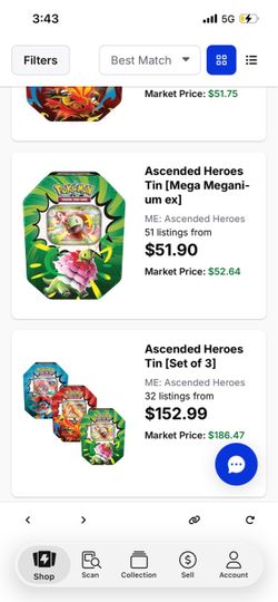 Ascended Heroes Pokémon TCG Tin Set of 3 – Unopened