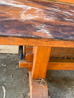 Solid wood table and solid wood two piece a wardrobe