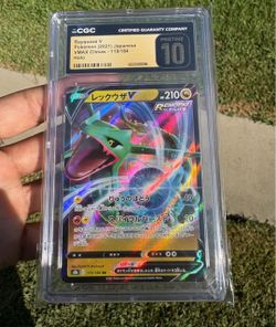 POKEMON RAYQUAZA V HOLO PRISTINE 10 CGC SLAB