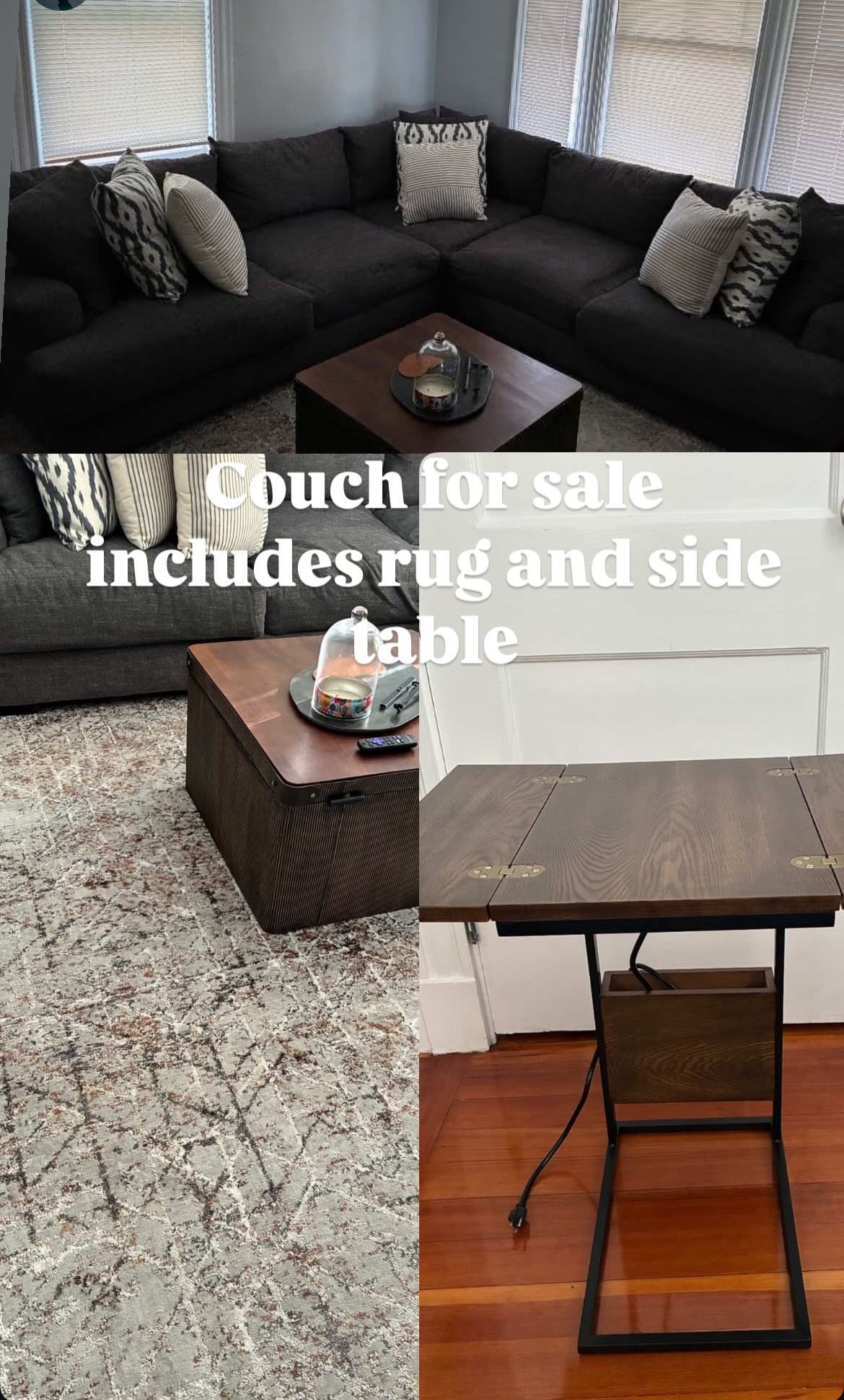 Couch Accent Rug & End Table Combo