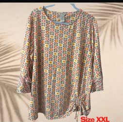 Floral Print Women's Top Size XXL