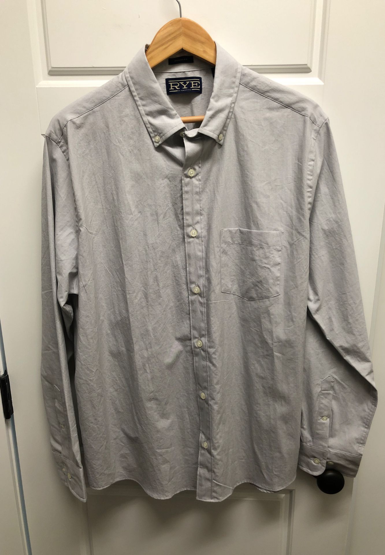 Hawker Rye Mens Large Dress Shirt (Grey)