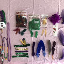 30 Piece Lot Of  New Orleans Mardi Gras Decorations 