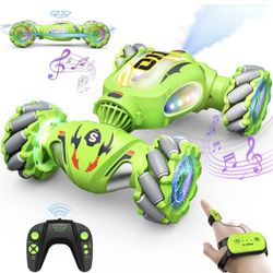 RC Stunt Cars Remote Control Car Double-Sided Driving 360-degree Flips Rotating Toy All Terrain Off-Road car,4WD Gesture Sensing Stunt Car for Boys 6-