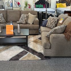 Cozy Dark Brown Sofa & Loveseat Set