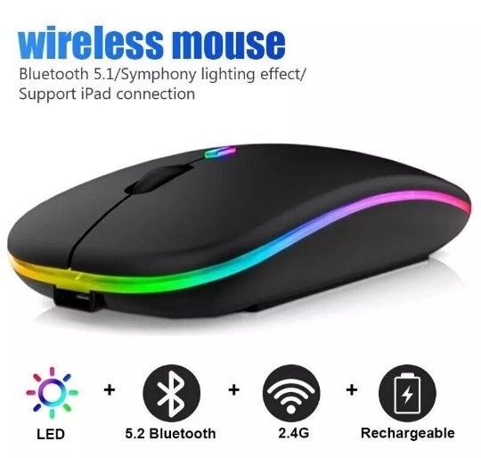 Wireless Rechargeable Mouse with RGB lights