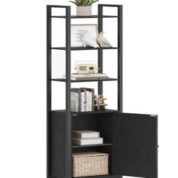 Ebony Black Wood Bookshelf Storage 