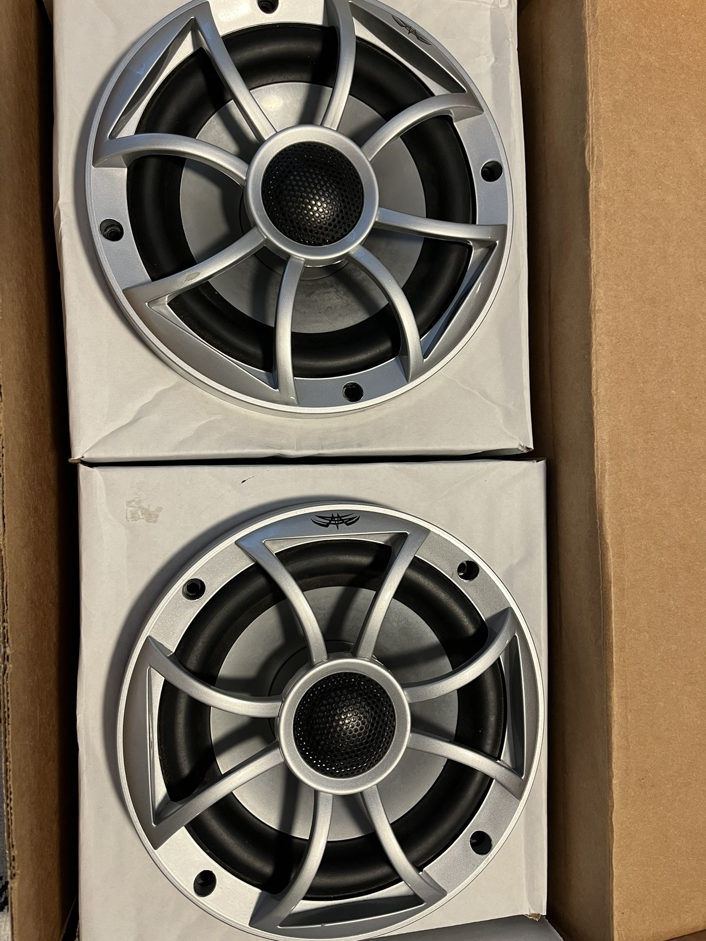 Wet Sounds XS-650 6-1/2" Silver Cone 2-way Boat Marine Used Speakers