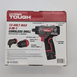 New Hyper Tough 12V Max 3-in-1 Multi-Head Power Drill Set With 1.5Ah Battery Charger