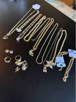 Gold plated jewelry $15, $10
