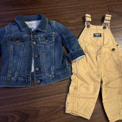 Baby Gap Denim And Oshkosh Overalls 