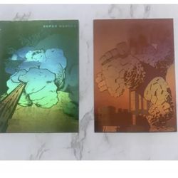 💎🔥2 RARE  1992 Marvel 3 HOLOGRAMS HULK #H1 & THING H2 Super Heroes Cards🔥