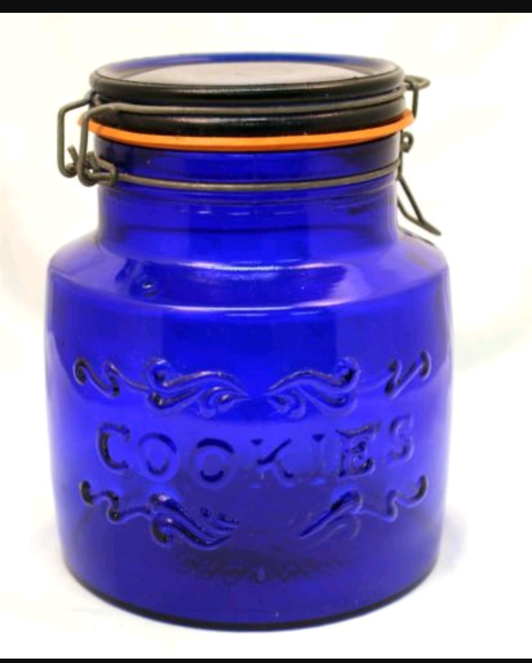 1979 crownford giftware corp. Made in Italy cobalt blue cookie jar
