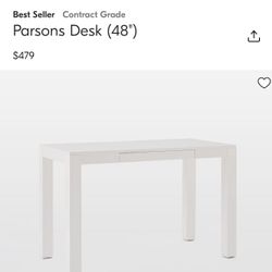 West Elm Parsons Large White Desk 