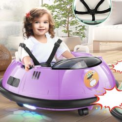 Electric Bumper Car for Kids 12V Ride On UFO Bumping Toy Car Gifts with Remote