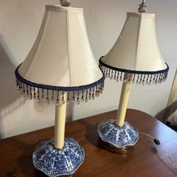 Vintage Asian Table Lamp Set