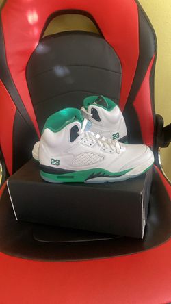air jordan 5 retro white/lucky green women’s size 7.5