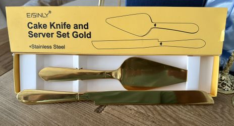 Cake Cutting Set for Wedding, Elegant Cake Knife and Server Set with Thickened Stainless Steel Rounded Edges, Cake Cutter Pie Spatula for Birthday Ann