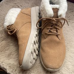 Skechers On-The-Go Lace-Up Ankle Boots-Joy Plush Dreams Size 8
