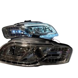 06 07 and 08 Audi A4 S4 Quattro Chrome Projector Headlights Luz Micas Calaveras Cromada La Zona Auto Parts 