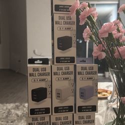 USB Wall Charger Charger Adapter 2Pack 3.1 2.4 amp Dual Port Quick Charger Black