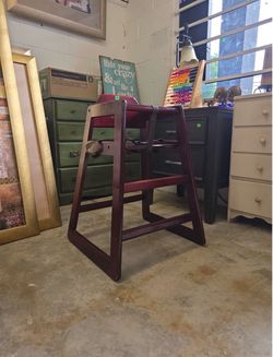 Pre-owned wood baby chair,  $40, sturdy stable,  $40