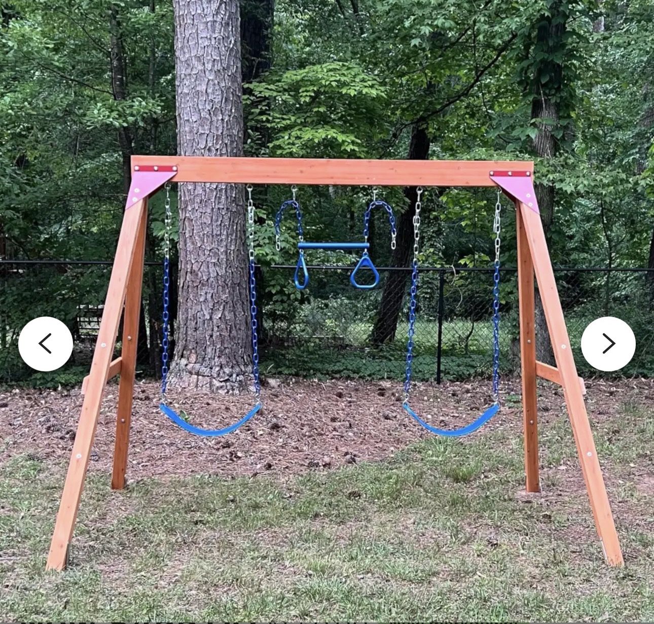 DIY Wooden Swing Set: Backyard Playground with Belt Swings