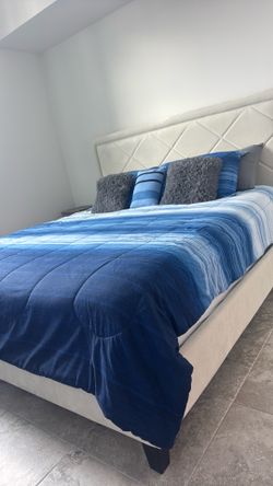 King size bed and frame complete