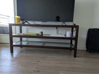 Entertainment Center - Solid Wood and Tempered Glass
