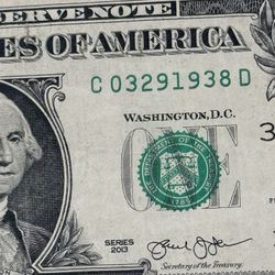 March 29 1938 Fancy Anniversary/Bday $1 Dollar Bill