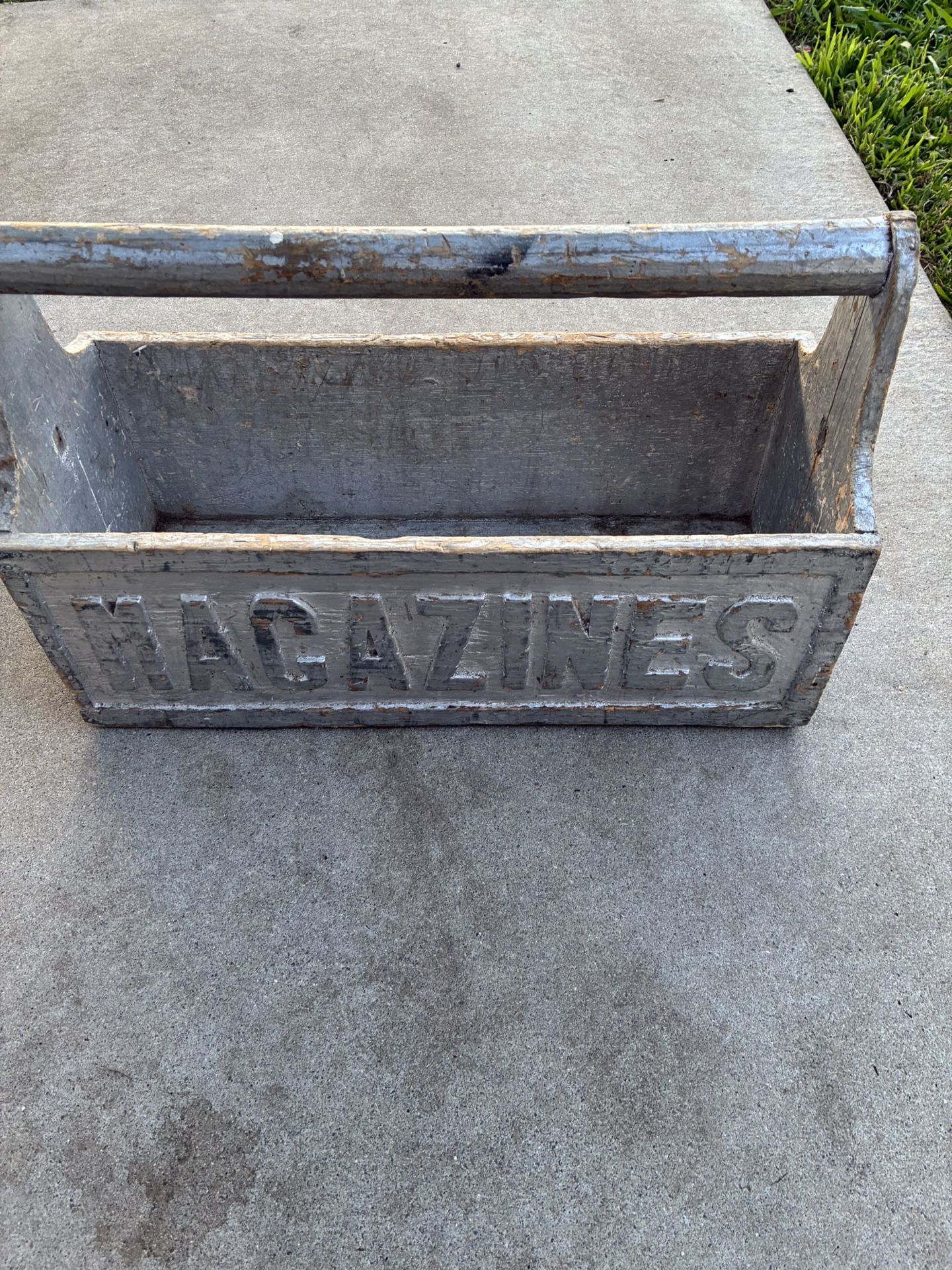 Vintage Wood Magazine Holder