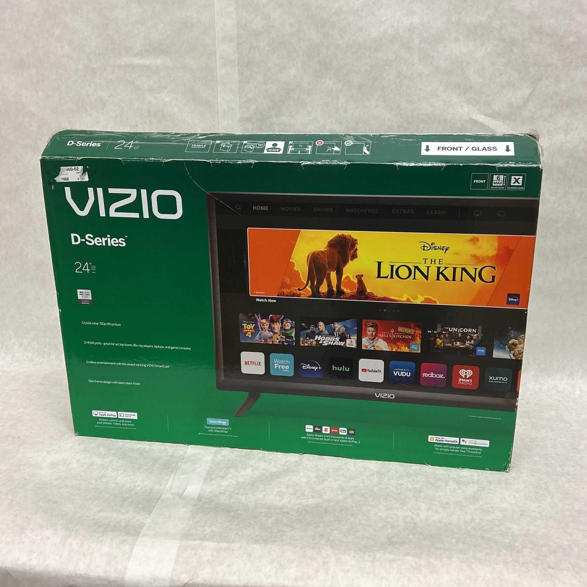 Vizio D series 24 inch TV original box with remote and stand