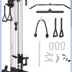 Mikolo Wall Mount Cable Station#8, Cable Crossover Machine with Dual Pulley System and 18 Adjustable Positions for Home Gym Fitness Equipment
