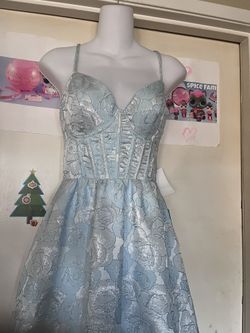 Crystal Doll Blue Silver Formal Dress
